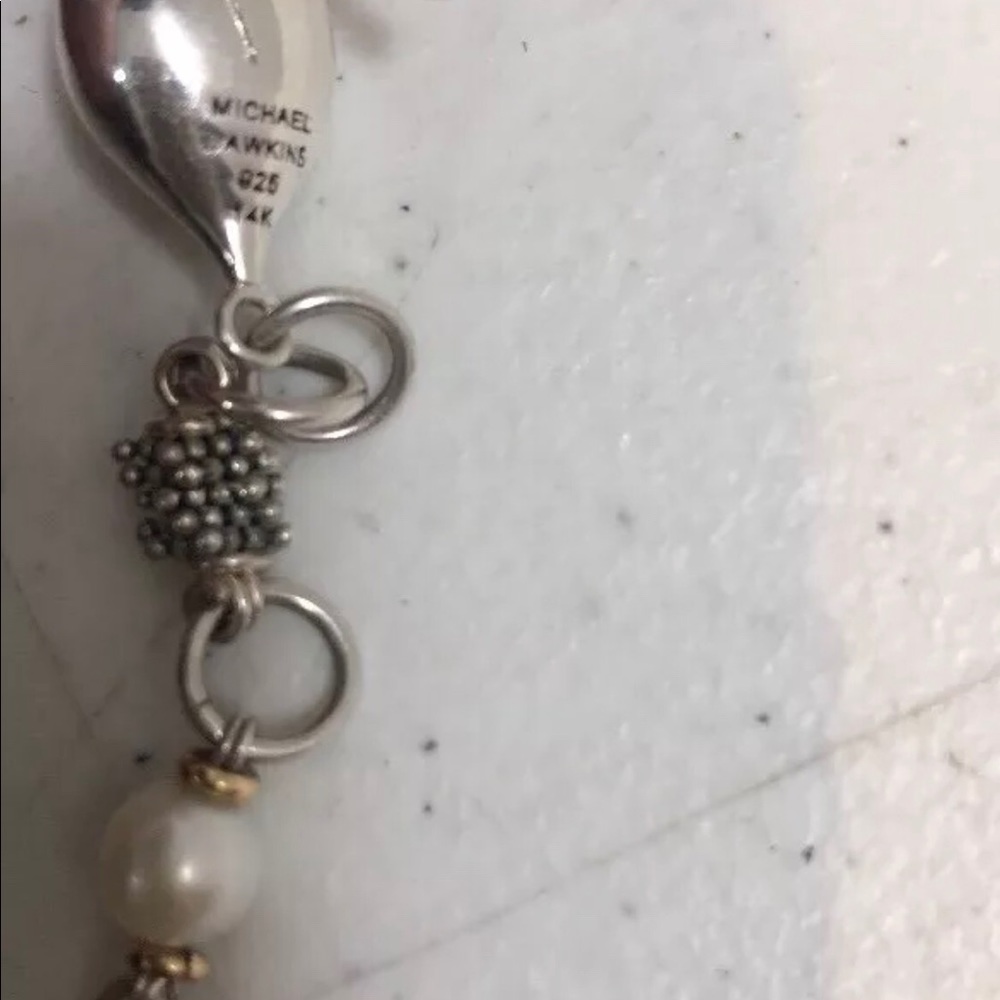 Signed Michael Dawkins .925 silver chain 14Kt Acc - Picture 7 of 8